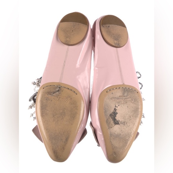 LOUIS VUITTON Crystal Embellishment Pink Leather Ballet Flats Size IT38 VGUC - Picture 5 of 6